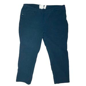 Chicos So Slimming Madison Denim Jeans Straight Leg Pull On Green Size 3 US 16